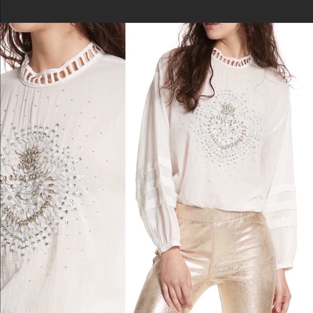 Free People Embellished Heart Gold
